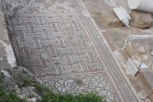 Mosaic floor which was damaged by vandals a day after this picture was taken